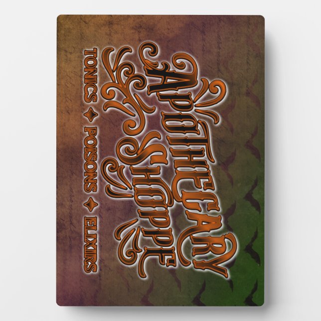 Placa Expositora Rótulo gótico de Halloween en las tiendas apoteari (Frente)