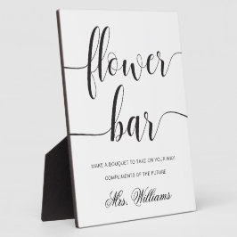 Placa Expositora Rótulo Leyton Modern Minimal Flower Bar