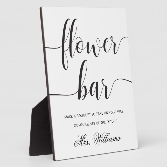 Placa Expositora Rótulo Leyton Modern Minimal Flower Bar (Lado)