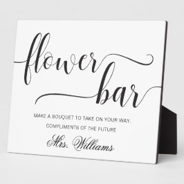 Placa Expositora Rótulo Leyton Modern Minimal Flower Bar