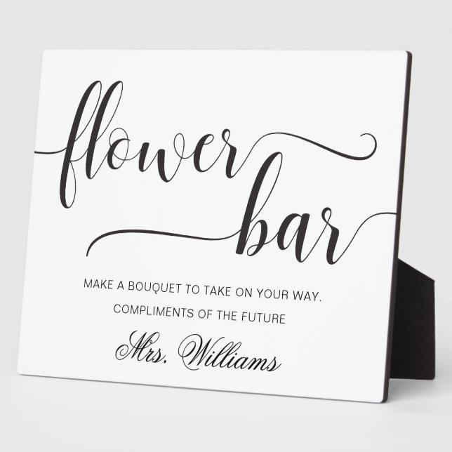 Placa Expositora Rótulo Leyton Modern Minimal Flower Bar (Lado)