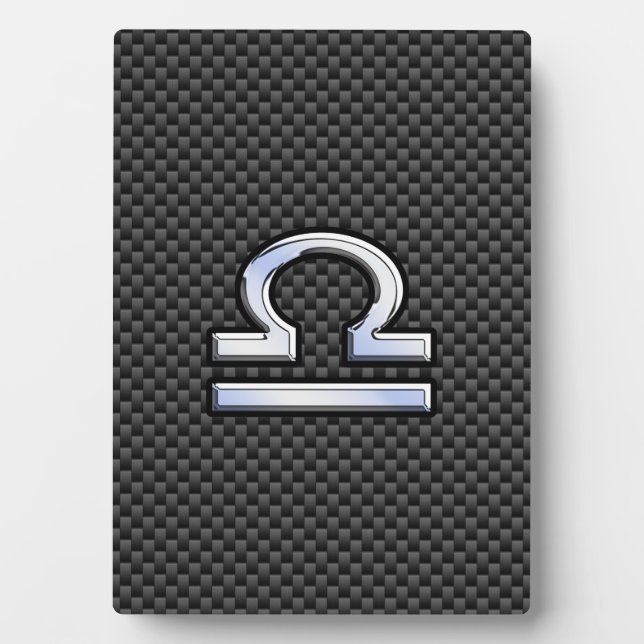 Placa Expositora Rótulo Libra Zodiac al estilo de la fibra de carbo (Frente)