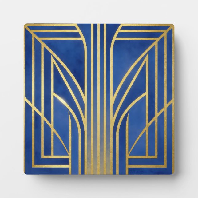 Placa Expositora Royal Blue Oro Art Déco (Frente)