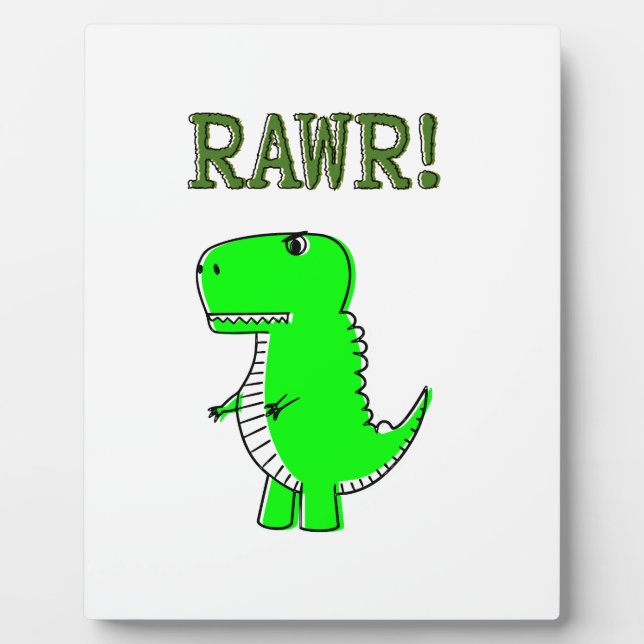 Placa Expositora RRAWR T-Rex lindo y enojado (Frente)