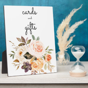 Placa Expositora Rubor & Peach Floral Cards & Gifts Rótulo Easel 2