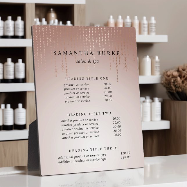 Placa Expositora Rubor Rain | Presentación de precios y servicios (Subido por el creador)