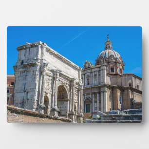 Placa Expositora Ruinas del Foro Romano en Roma, Italia