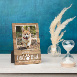 Placa Expositora Rustic Best Dog Dad Photo Fathers Day