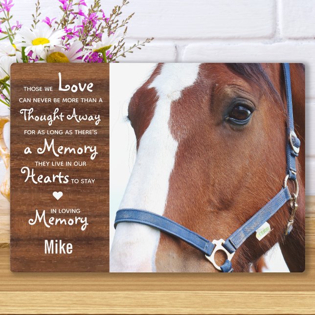 Placa Expositora Rustic Horse Memorial Keepsake (Subido por el creador)
