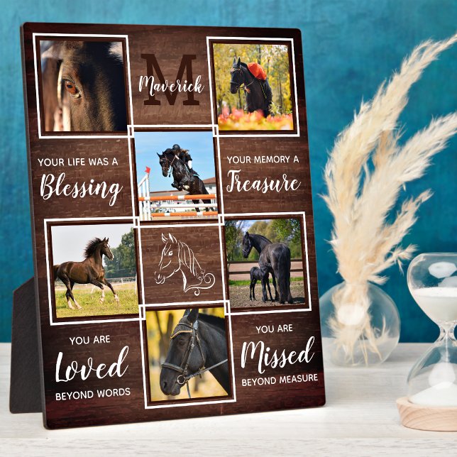Placa Expositora Rustic Horse Memorial Pet Loss Custom 6 Photo (Subido por el creador)