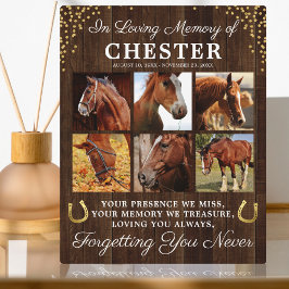 Placa Expositora Rustic Horse Remembrance Photo Collage