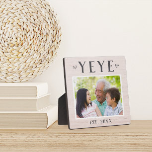 Placa Expositora Rustic Personalized Yeye Grandpa Photo