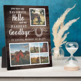 Placa Expositora Rustic Pet Horse Personalized Memorial Photo