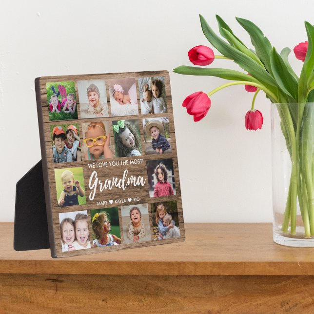 Placa Expositora Rustic Wood 14 Collage de fotos te queremos abuela (Subido por el creador)