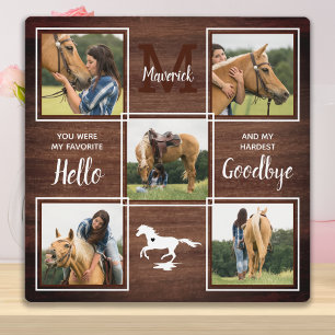 Placa Expositora Rústica foto conmemorativa del caballo Mascota