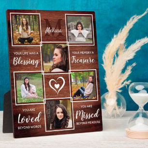 Placa Expositora Rústica memoria conmemorativa foto Keepsake Plaque