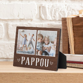 Placa Expositora Rústico Dos Fotografía Pappou Abuelo