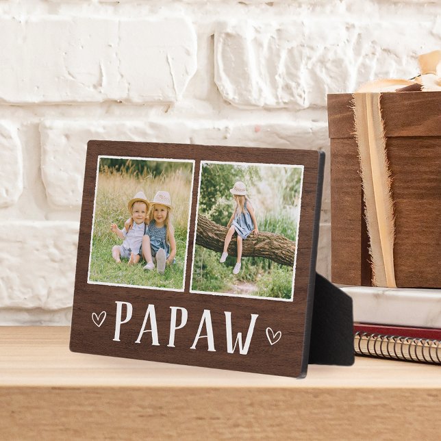 Placa Expositora Rústico Dos Fotografías Papaw Abuelo (Subido por el creador)