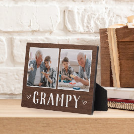 Placa Expositora Rústico Dos Fotos Abuelo Grampy