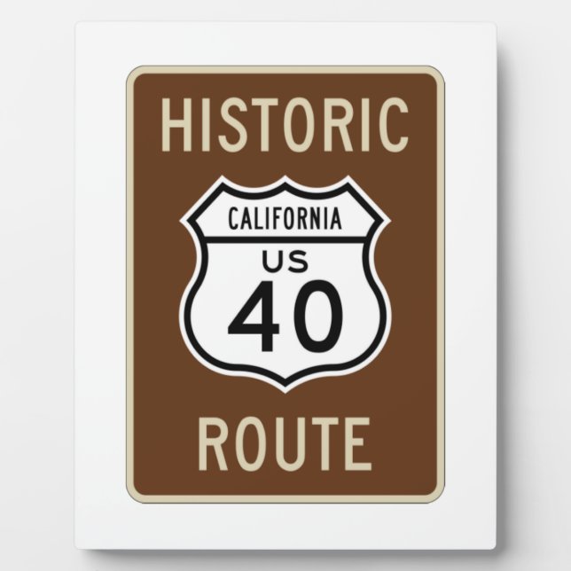 Placa Expositora Ruta histórica US Route 40 (California) (Frente)