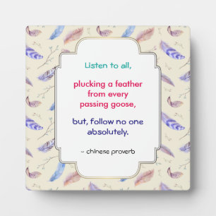 Placa Expositora Sabio proverbio Inspirador motivacional chino