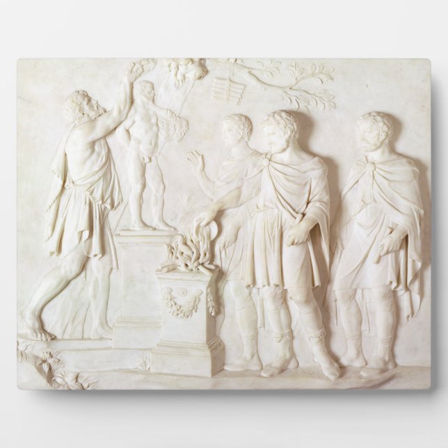 Placa Expositora Sacrificio de Hércules, c.1766 (mármol) (Frente)