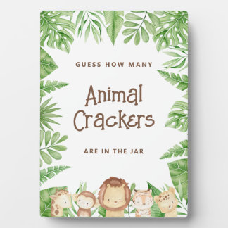 Placa Expositora Safari Adivinar Juego Baby Shower - Rótulo TableTo