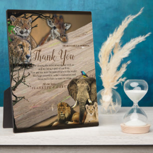 Placa Expositora Safari Wildlife Gracias Plaque