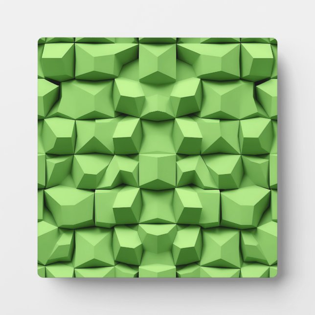 Placa Expositora Sage Green 3D Geometric Cube Pattern (Frente)