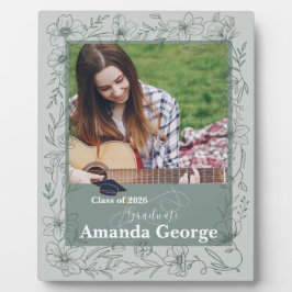 Placa Expositora Sage Green Graduation Photo Keepsake Class of 2026