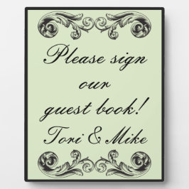 Placa Expositora Sage Green Victoria Boda Guest Book