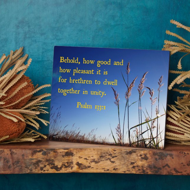 Placa Expositora Salmo 133:1 He aquí, qué bien y qué agradable (Lado)