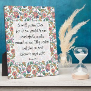 Placa Expositora Salmo 139:14 Plaque