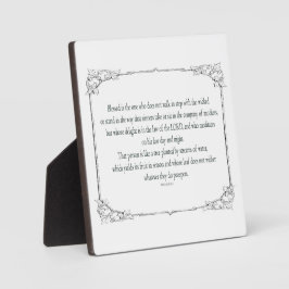 Placa Expositora Salmo 1 Arte - Justo Bendito con Diseño Floral