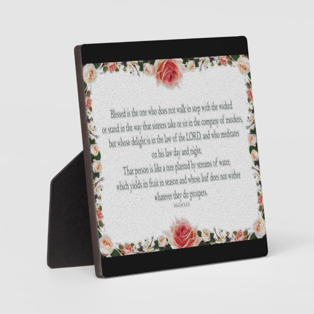 Placa Expositora Salmo 1 Camino de arte de las escrituras de los ju (Anverso)