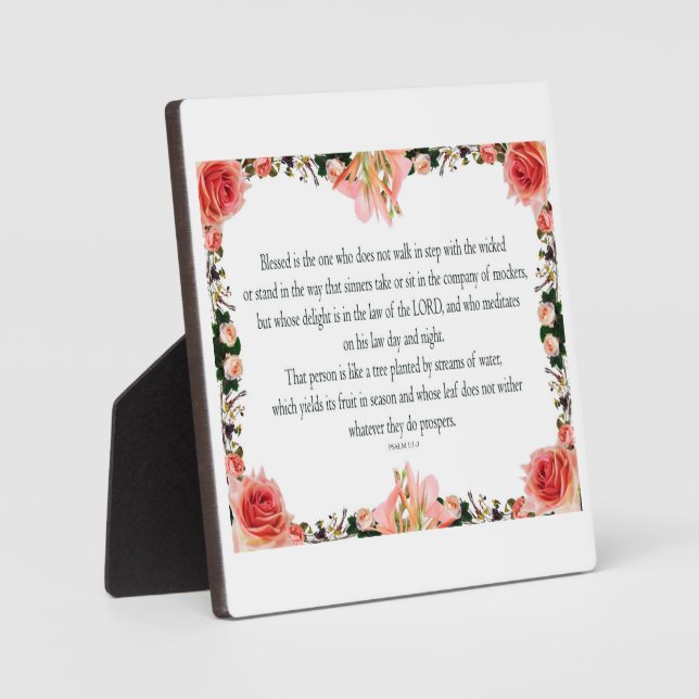 Placa Expositora Salmo 1, Día de la Ley y Noche, arroja su fruta, (Anverso)