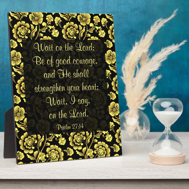 Placa Expositora Salmo 27:14 Plaque (Lado)