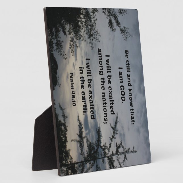 Placa Expositora Salmo 46:10 Estén quietos y sepan que soy Dios (Lado)