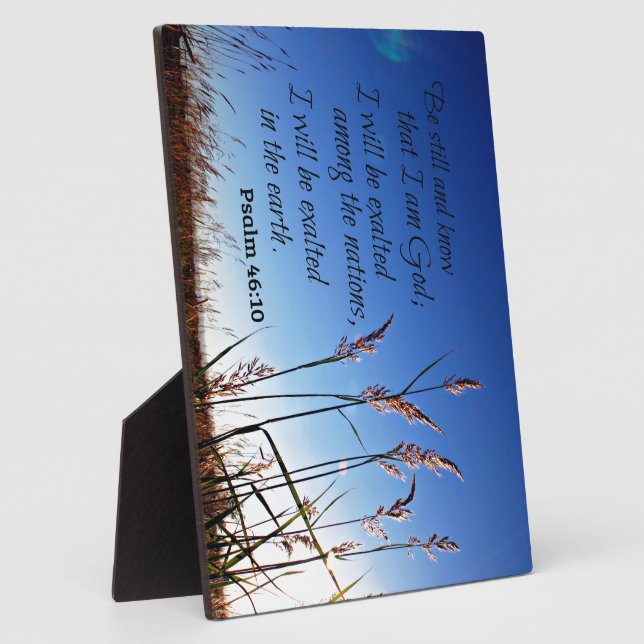 Placa Expositora Salmo 46:10 Estén quietos y sepan que soy Dios (Lado)