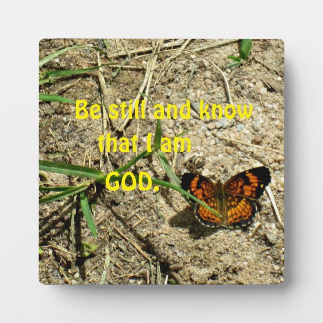 Placa Expositora Salmo 46:10 Estén quietos y sepan que soy Dios. (Frente)