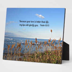 Placa Expositora Salmo 63:3 Porque tu amor es mejor que la vida.