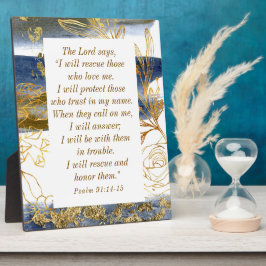 Placa Expositora Salmo 91:14-15 El Señor dice: Rescataré la Biblia