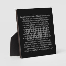 Placa Expositora Salmo 91 Biblia Moderna Negro Blanco Escritura