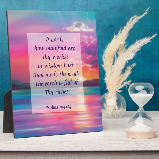 Placa Expositora Salmos 104:24 Plaque (Lado)