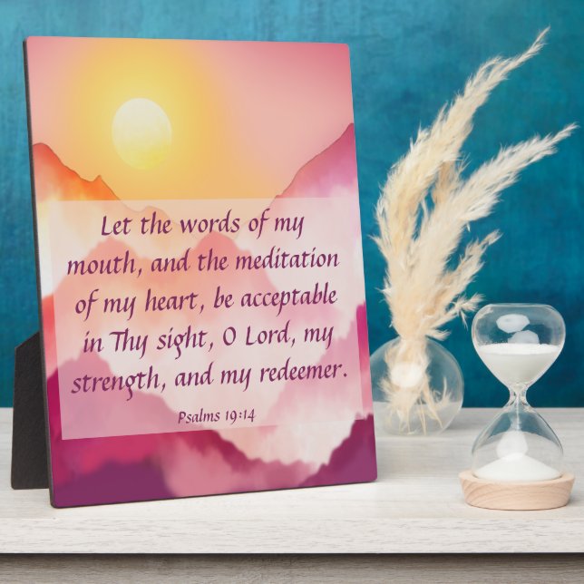 Placa Expositora Salmos 19:14 Plaque (Lado)