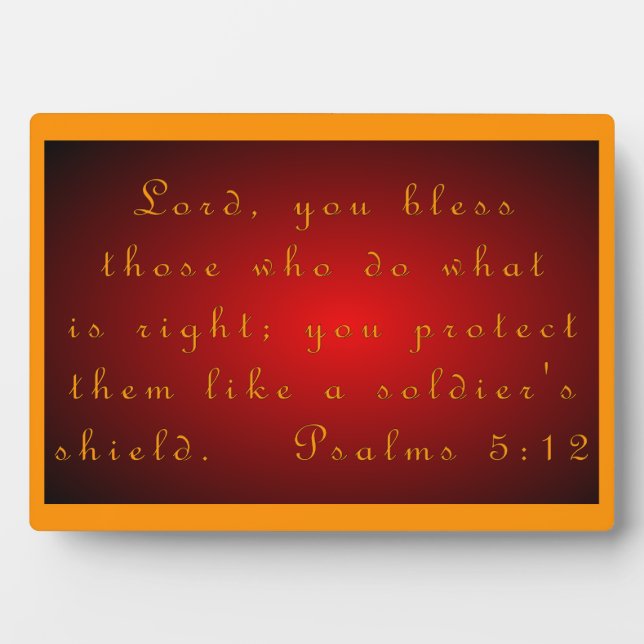 Placa Expositora Salmos 5:12 (Frente)