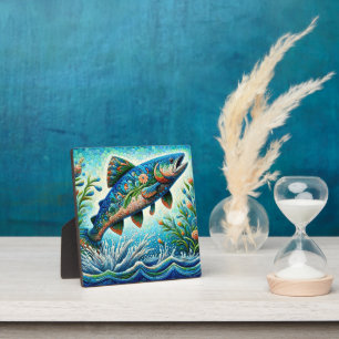 Placa Expositora Salto de salmón Mosaic Floral Azul Peach