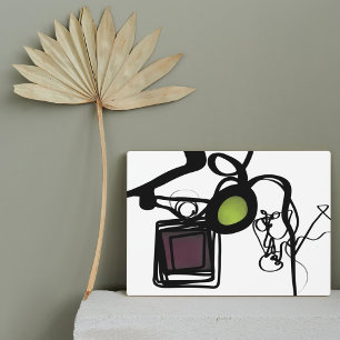 Placa Expositora Saludos desde Filydion: Resumen en blanco y negro