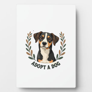Placa Expositora Salva una vida Adopta un perro Ilustración de resc