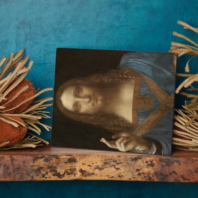 Placa Expositora Salvador Mundi de Leonardo da Vinci (Lado)